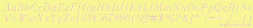 LiteraturnayaItalic.001.001 Font – Pink Fonts on Yellow Background