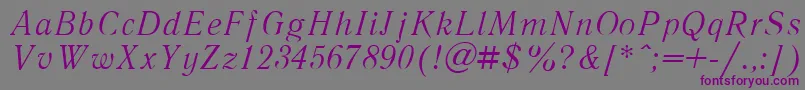 LiteraturnayaItalic.001.001 Font – Purple Fonts on Gray Background