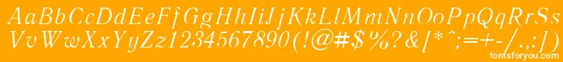 LiteraturnayaItalic.001.001 Font – White Fonts on Orange Background