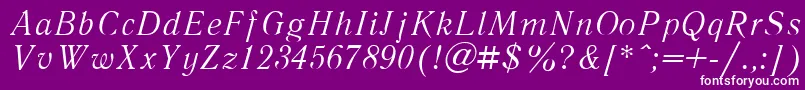 LiteraturnayaItalic.001.001 Font – White Fonts on Purple Background