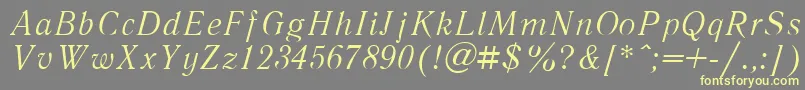 LiteraturnayaItalic.001.001-Schriftart – Gelbe Schriften auf grauem Hintergrund