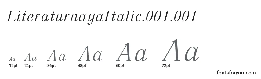 Größen der Schriftart LiteraturnayaItalic.001.001