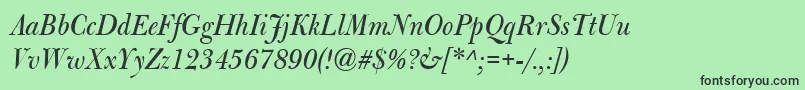 fuente BulmerMtDisplayItalic – Fuentes Negras Sobre Fondo Verde