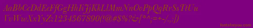 fuente BulmerMtDisplayItalic – Fuentes Marrones Sobre Fondo Morado