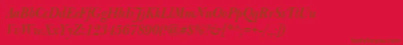 fuente BulmerMtDisplayItalic – Fuentes Marrones Sobre Fondo Rojo