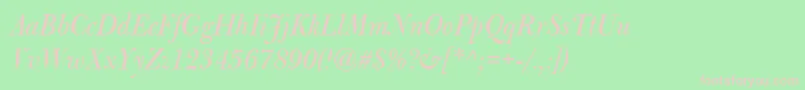 BulmerMtDisplayItalic-Schriftart – Rosa Schriften auf grünem Hintergrund