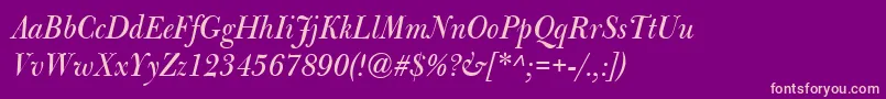 fuente BulmerMtDisplayItalic – Fuentes Rosadas Sobre Fondo Morado