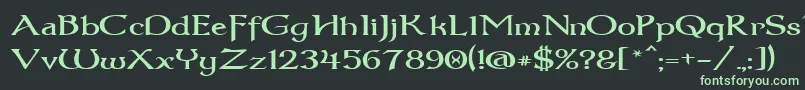 Dum3wide Font – Green Fonts on Black Background