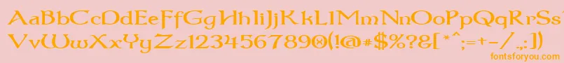 Dum3wide Font – Orange Fonts on Pink Background