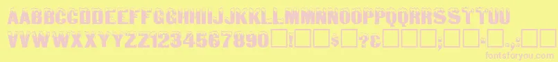 Toneanddebs Font – Pink Fonts on Yellow Background