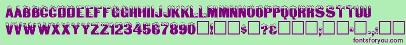 Toneanddebs Font – Purple Fonts on Green Background