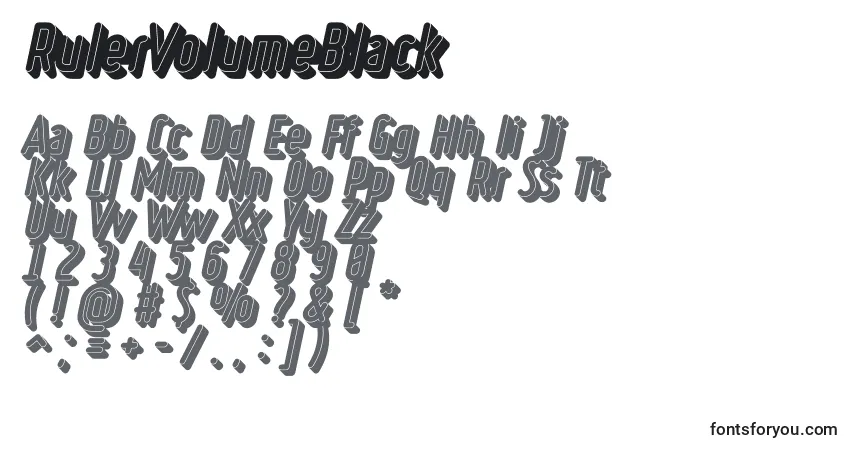 A fonte RulerVolumeBlack – alfabeto, números, caracteres especiais