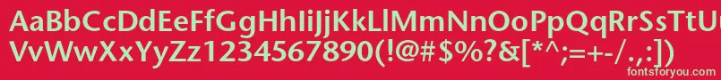 フォントStonesansstdSemibold – 赤い背景に緑の文字