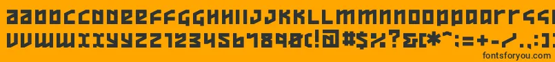 Overheads Font – Black Fonts on Orange Background