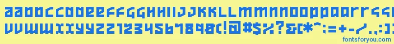 Overheads Font – Blue Fonts on Yellow Background