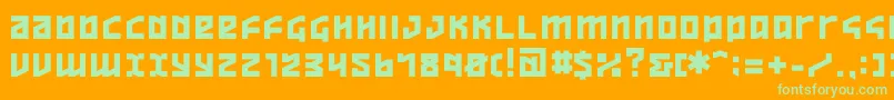 Overheads Font – Green Fonts on Orange Background