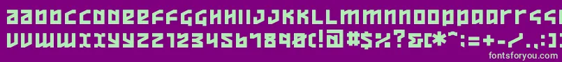 Overheads Font – Green Fonts on Purple Background