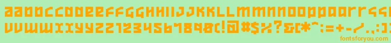 Overheads Font – Orange Fonts on Green Background