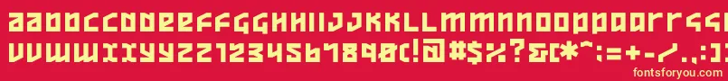 Overheads Font – Yellow Fonts on Red Background