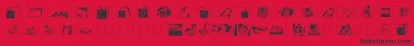 Fonte Dfindustrialstwo – fontes pretas em um fundo vermelho