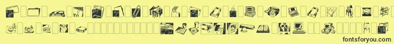 Dfindustrialstwo Font – Black Fonts on Yellow Background
