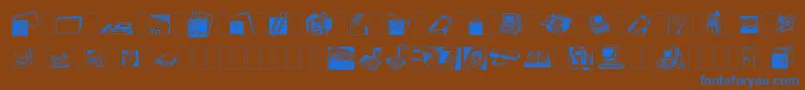 フォントDfindustrialstwo – 茶色の背景に青い文字