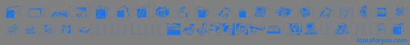 Dfindustrialstwo Font – Blue Fonts on Gray Background