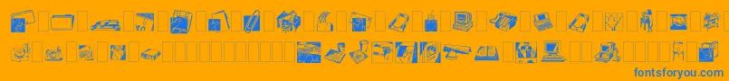 Dfindustrialstwo Font – Blue Fonts on Orange Background