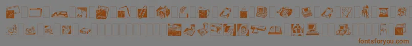 Dfindustrialstwo Font – Brown Fonts on Gray Background