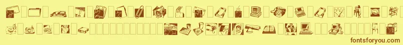 Fonte Dfindustrialstwo – fontes marrons em um fundo amarelo