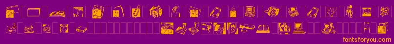 Fonte Dfindustrialstwo – fontes laranjas em um fundo violeta