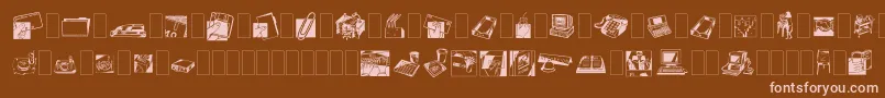 Dfindustrialstwo Font – Pink Fonts on Brown Background