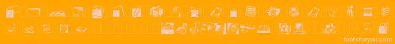 Dfindustrialstwo Font – Pink Fonts on Orange Background
