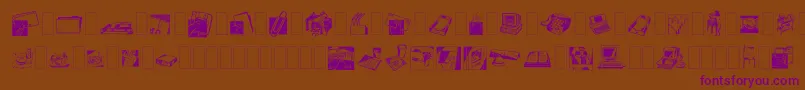 Dfindustrialstwo-Schriftart – Violette Schriften auf braunem Hintergrund