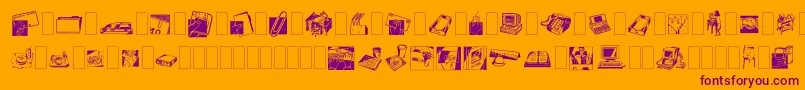 Dfindustrialstwo Font – Purple Fonts on Orange Background