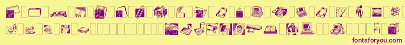 Dfindustrialstwo Font – Purple Fonts on Yellow Background