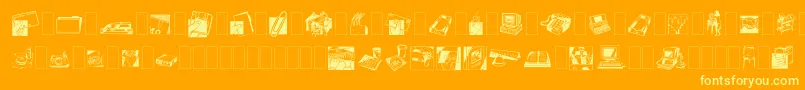 Dfindustrialstwo Font – Yellow Fonts on Orange Background