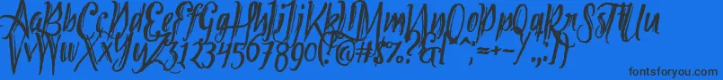 Tipbrush2-Schriftart – Schwarze Schriften auf blauem Hintergrund