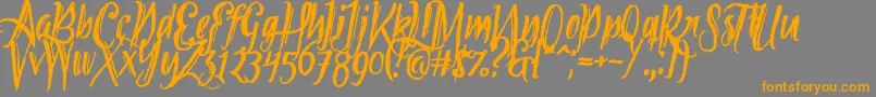 Tipbrush2 Font – Orange Fonts on Gray Background