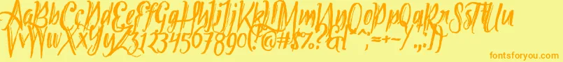 Tipbrush2 Font – Orange Fonts on Yellow Background