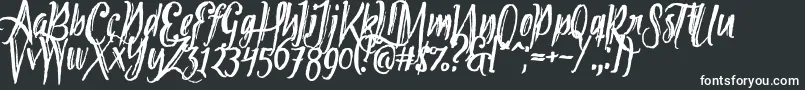 Tipbrush2-fontti – valkoiset fontit mustalla taustalla
