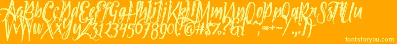Шрифт Tipbrush2 – жёлтые шрифты на оранжевом фоне