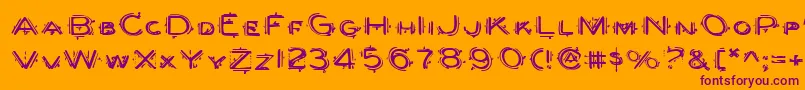 BerserkerExpanded-Schriftart – Violette Schriften auf orangefarbenem Hintergrund