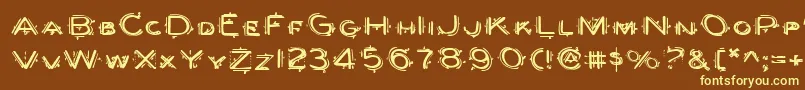 BerserkerExpanded-fontti – keltaiset fontit ruskealla taustalla