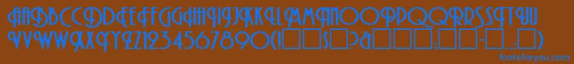 フォントAllenbRegular – 茶色の背景に青い文字