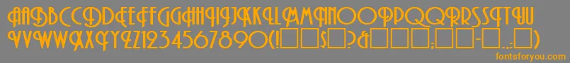 フォントAllenbRegular – オレンジの文字は灰色の背景にあります。