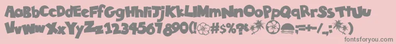 フォントTikiTropicBold – ピンクの背景に灰色の文字