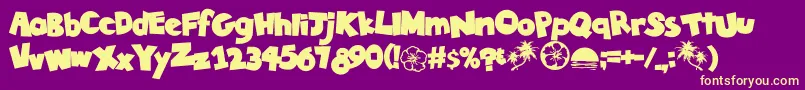 Шрифт TikiTropicBold – жёлтые шрифты на фиолетовом фоне