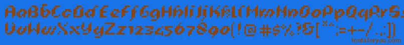 PixeligCursief Font – Brown Fonts on Blue Background