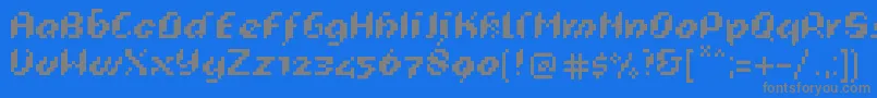 PixeligCursief-Schriftart – Graue Schriften auf blauem Hintergrund